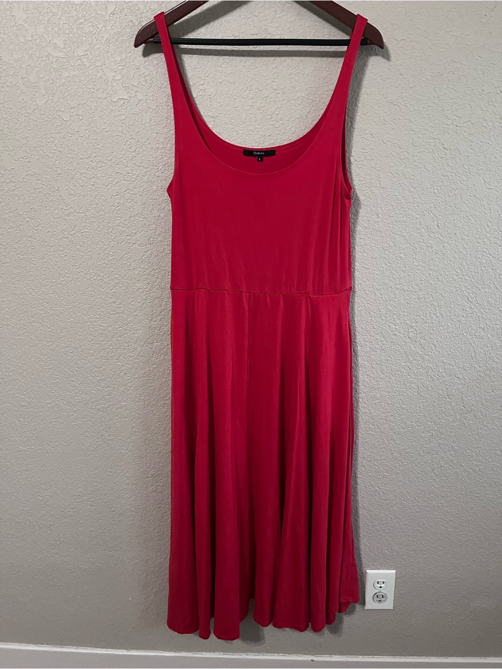 Quince Red Scoop-Neck Sleeveless Fit & Flare Midi Dress with Pockets Large - Picture 3 of 10